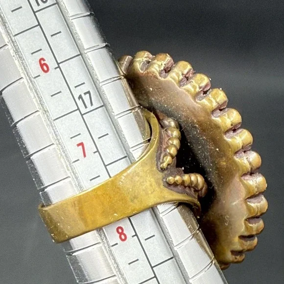 Vintage Stephen Dweck Natural Yellow Rutilated Quartz Ring Size 7.5 - Picture 9 of 9